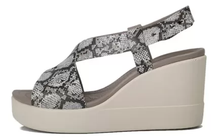 (WMNS) Crocs Brooklyn Thick Sole Cinza Sandálias ‘Gray’