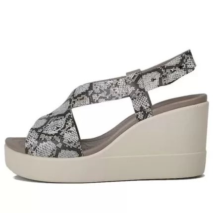 (WMNS) Crocs Brooklyn Thick Sole Cinza Sandálias ‘Gray’