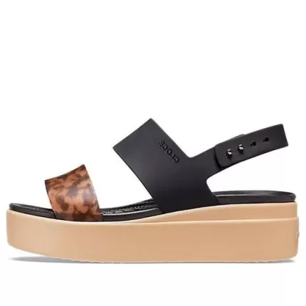 (WMNS) Crocs Brooklyn Tort Low Wedge ‘Preto Marrom’