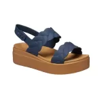 (WMNS) Crocs Brooklyn Woven Wedge Sandálias ‘Blue Brown’