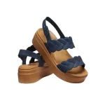 (WMNS) Crocs Brooklyn Woven Wedge Sandálias ‘Blue Brown’