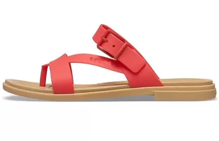 (WMNS) Crocs Chinelos casuais vermelhos chama