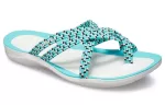 (WMNS) Crocs Chinelos de malha azul branco