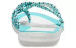 (WMNS) Crocs Chinelos de malha azul branco