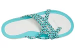 (WMNS) Crocs Chinelos de malha azul branco