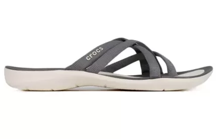 (WMNS) Crocs Chinelos de praia e piscina ‘Cinza’