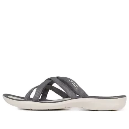 (WMNS) Crocs Chinelos de praia e piscina ‘Cinza’