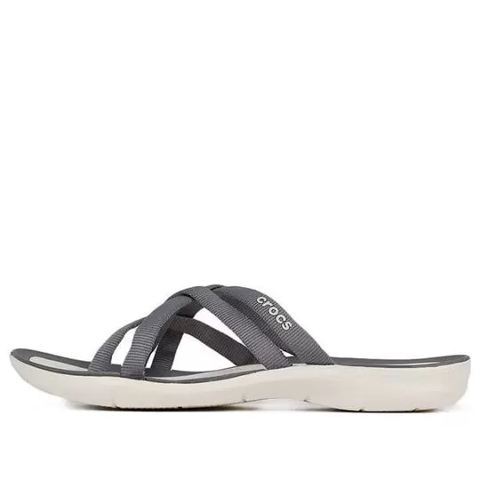 (WMNS) Crocs Chinelos de praia e piscina ‘Cinza’