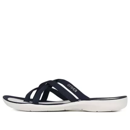 (WMNS) Crocs Chinelos de praia e piscina ‘Dark Blue White’