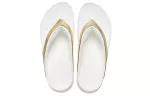 (WMNS) Crocs Chinelos de sola grossa em ouro branco ‘Ouro Branco’