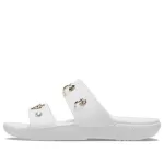 (WMNS) Crocs Chinelos esportivos com sola macia e aconchegante para exteriores de salto plano branco