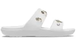(WMNS) Crocs Chinelos esportivos com sola macia e aconchegante para exteriores de salto plano branco