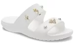 (WMNS) Crocs Chinelos esportivos com sola macia e aconchegante para exteriores de salto plano branco
