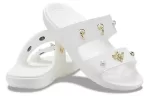 (WMNS) Crocs Chinelos esportivos com sola macia e aconchegante para exteriores de salto plano branco