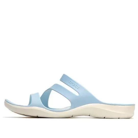 (WMNS) Crocs Chinelos esportivos de salto plano azul