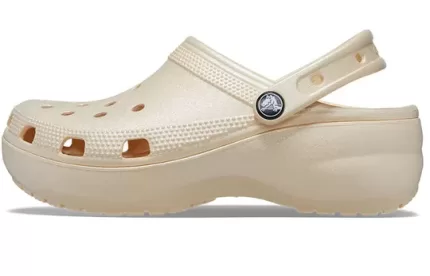 (WMNS) Crocs Classic Clog Platform Shimmer ‘Vanilla’