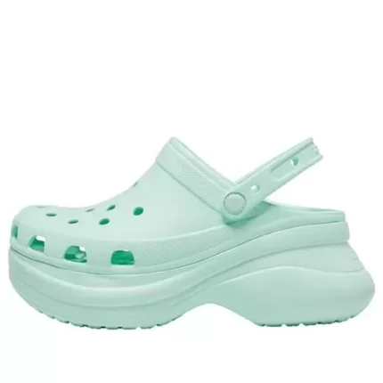 (WMNS) Crocs Classic Clog Retro Thick Sole Sandálias Verde Menta