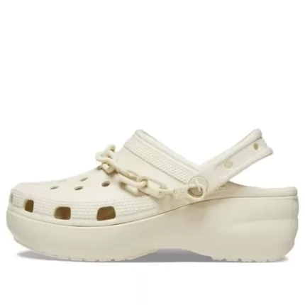 (WMNS) Crocs Classic Corrente de plataforma Clogs ‘Osso’