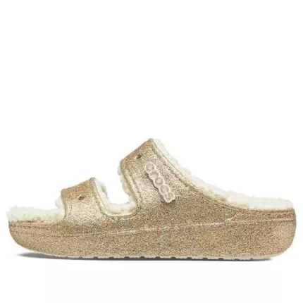 (WMNS) Crocs Classic Cozzzy Glitter Sandálias ‘Multi Gold’