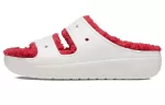 (WMNS) Crocs Classic Cozzzy Holiday Sweater Sandália ‘Branco Vermelho’