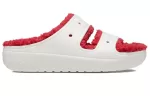 (WMNS) Crocs Classic Cozzzy Holiday Sweater Sandália ‘Branco Vermelho’
