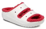 (WMNS) Crocs Classic Cozzzy Holiday Sweater Sandália ‘Branco Vermelho’