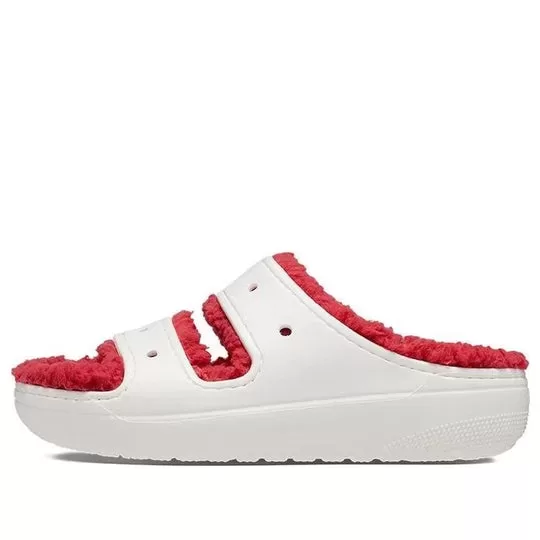 (WMNS) Crocs Classic Cozzzy Holiday Sweater Sandália ‘Branco Vermelho’