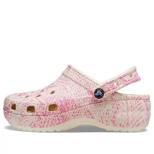 (WMNS) Crocs Classic Estampa de cobra plataforma Clogs ‘Rosa’