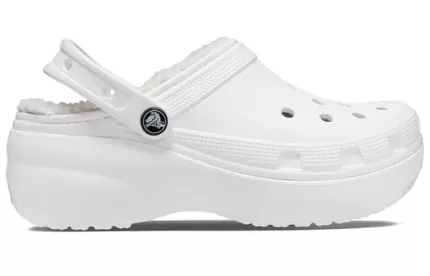 (WMNS) Crocs Classic Forro de plataforma Clogs ‘Branco’