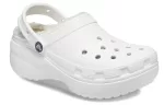 (WMNS) Crocs Classic Forro de plataforma Clogs ‘Branco’