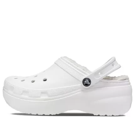(WMNS) Crocs Classic Forro de plataforma Clogs ‘Branco’