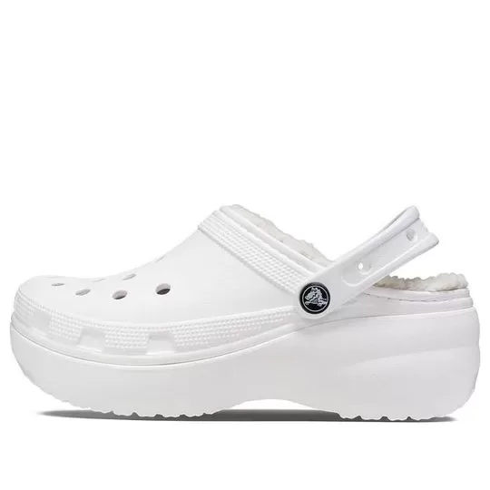 (WMNS) Crocs Classic Forro de plataforma Clogs ‘Branco’