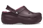 (WMNS) Crocs Classic Forro de plataforma Clogs ‘Dark Cherry’
