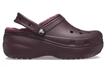 (WMNS) Crocs Classic Forro de plataforma Clogs ‘Dark Cherry’
