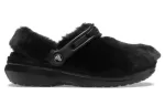 (WMNS) Crocs Classic Fur Sure Slip On Clogs ‘Preto’