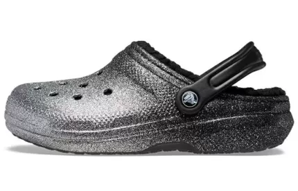 (WMNS) Crocs Classic Glitter Forrado Clogs ‘Preto Prata’