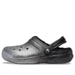 (WMNS) Crocs Classic Glitter Forrado Clogs ‘Preto Prata’