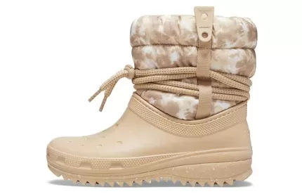 (WMNS) Crocs Classic Neo Puff Luxe Boots ‘Bege Branco’