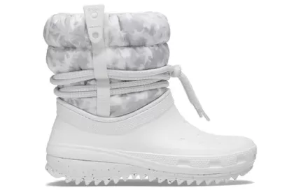 (WMNS) Crocs Classic Neo Puff Luxe Boots ‘Branco Cinza’