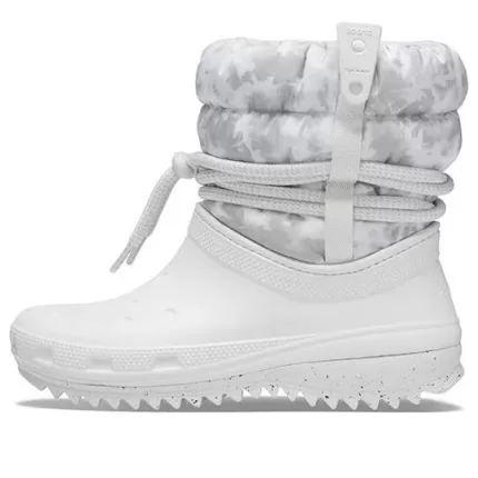 (WMNS) Crocs Classic Neo Puff Luxe Boots ‘Branco Cinza’