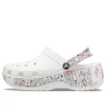 (WMNS) Crocs Classic Plataforma Americana Paisley Clogs ‘Branco’