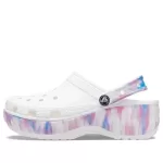 (WMNS) Crocs Classic Plataforma Dream Clog ‘Branco Roxo’