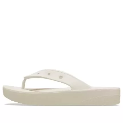 (WMNS) Crocs Classic Plataforma Flip (Bege)