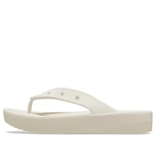 (WMNS) Crocs Classic Plataforma Flip (Bege)