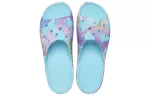(WMNS) Crocs Classic Plataforma Palm Print Slide ‘Azul Multicolorido’