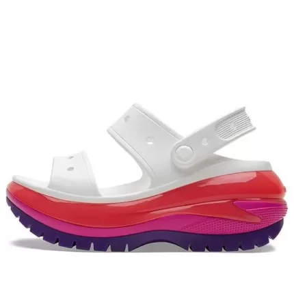 (WMNS) Crocs Classic Sandália Mega Crush ‘Branco Vermelho Roxo’