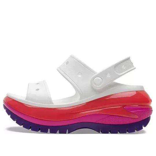 (WMNS) Crocs Classic Sandália Mega Crush ‘Branco Vermelho Roxo’