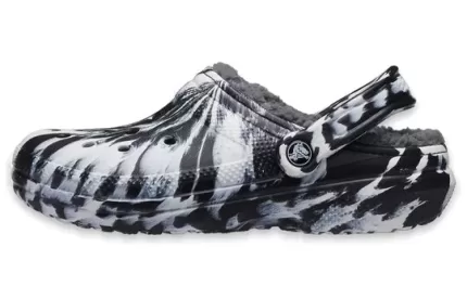 (WMNS) Crocs Classic Tamanco Forrado Sandálias Outdoor ‘Marmoreado Branco Preto’