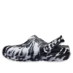 (WMNS) Crocs Classic Tamanco Forrado Sandálias Outdoor ‘Marmoreado Branco Preto’