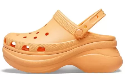 (WMNS) Crocs Classic Tamanco Retro Crocs Sandálias Baleia Pequena Laranja Sola Grossa
